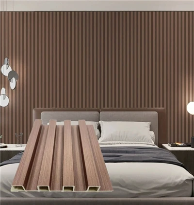 Painel de parede decorativo interior 3D WPC com revestimento de madeira